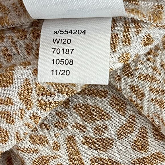 LOFT 2020 Animal Cheetah Print Peasant Blouse Women's Size Small - Picture 6 of 9